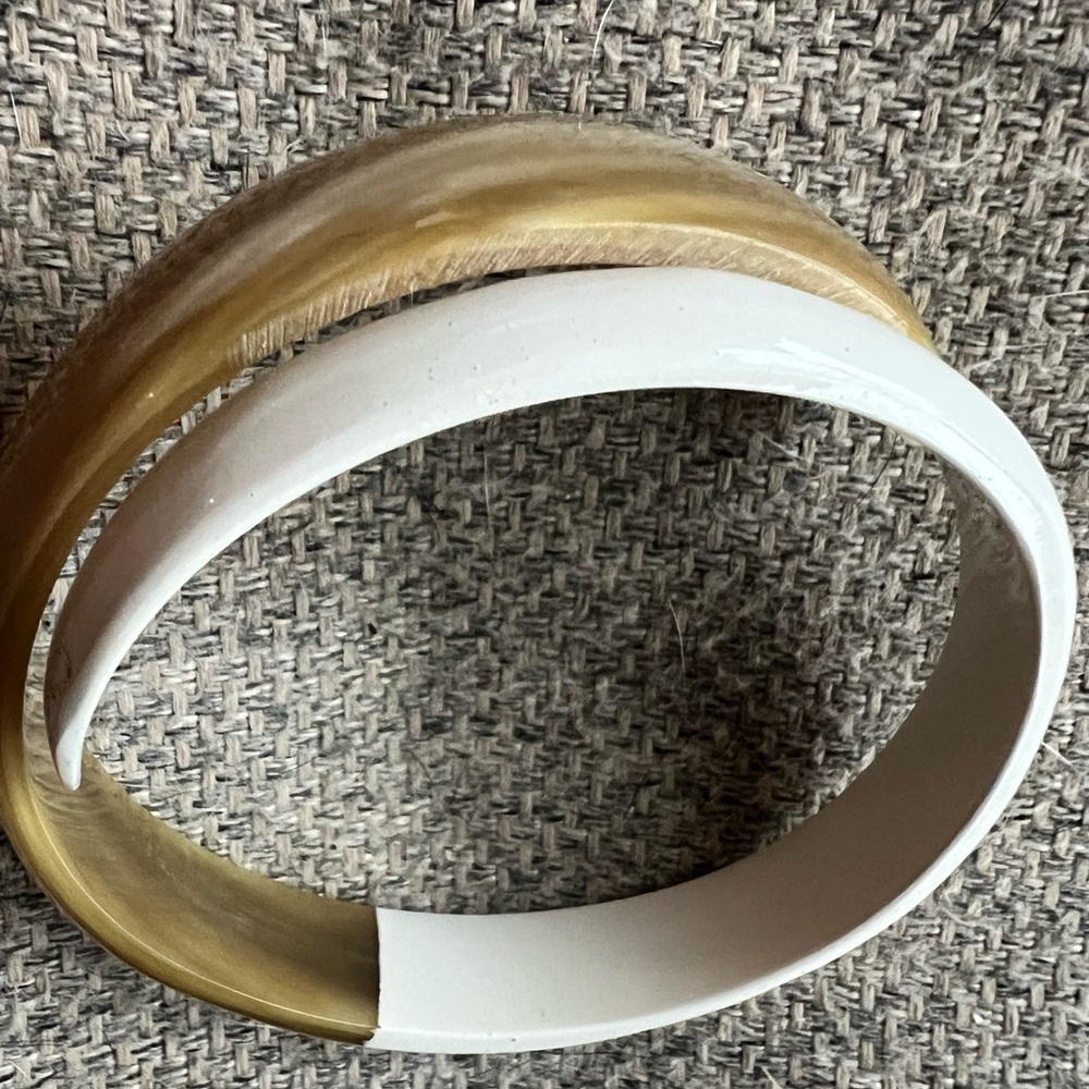 Noonday Gold and Cream Horn Bangle Bracelet